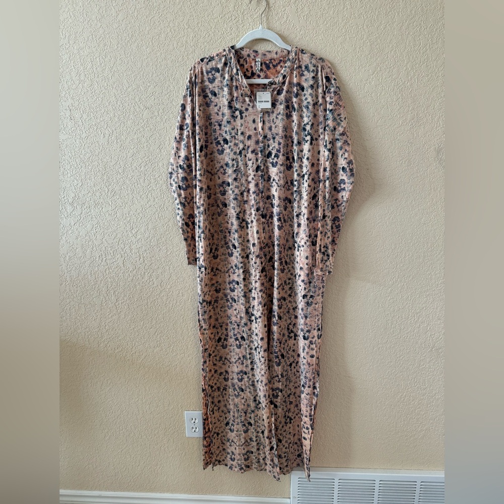 FP Intimately Leopard Printed Maxi Top Robe Duster, Size Small - Picture 4 of 11